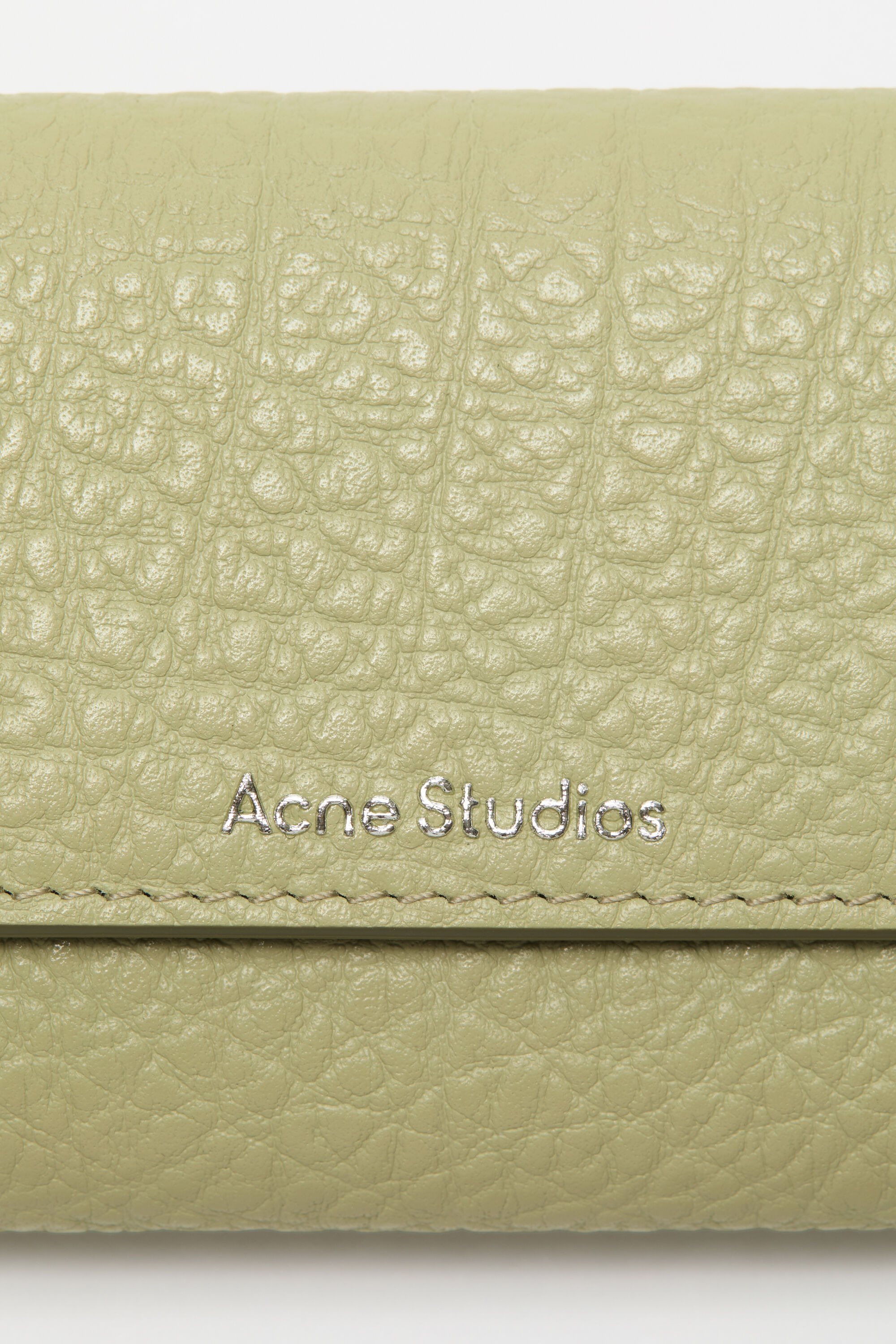Trifold leather wallet - Sage green/herb green - 5