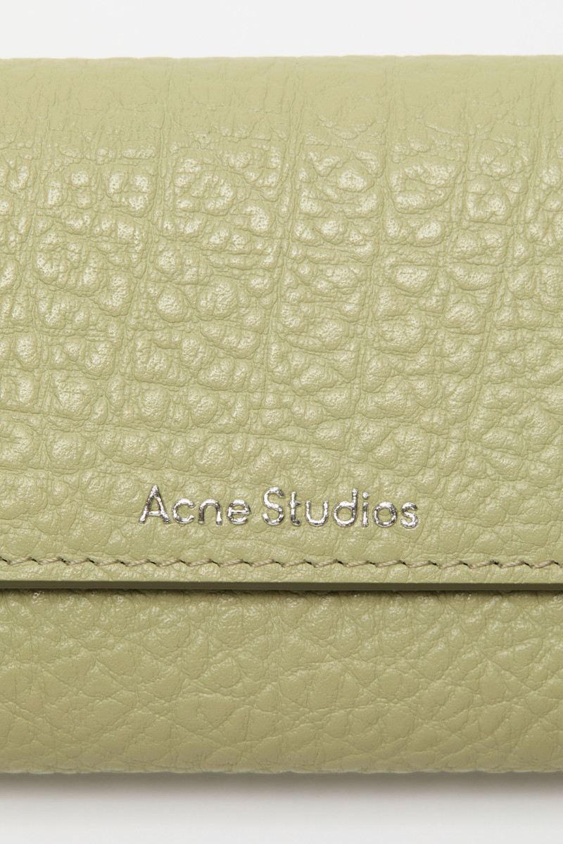 Trifold leather wallet - Sage green/herb green 5