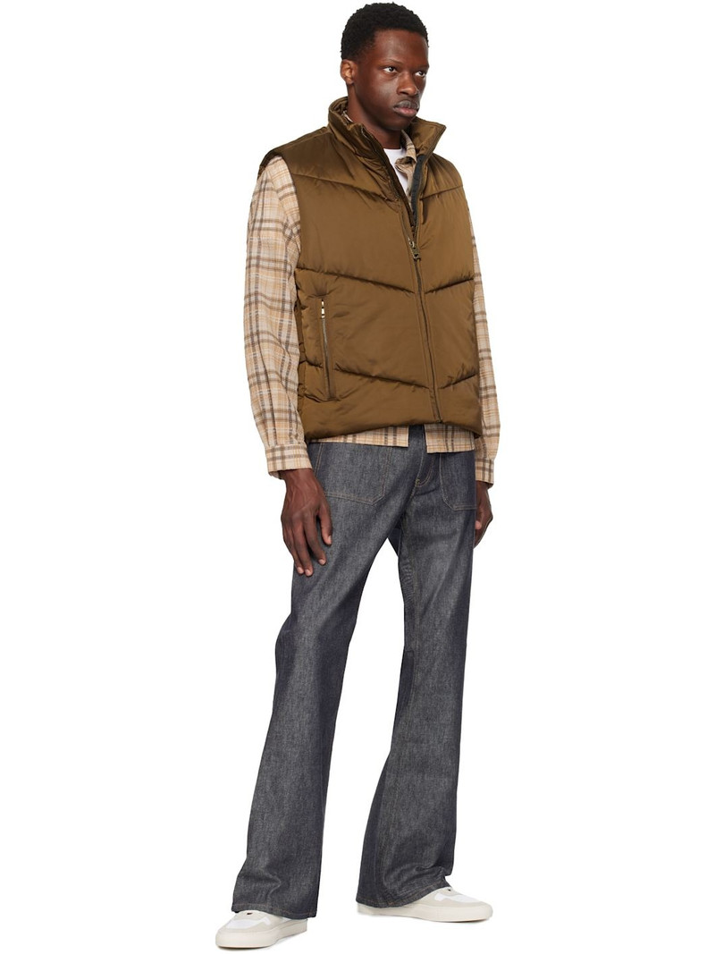 HUGO Brown Water-Repellent Padded Satin Vest outlook