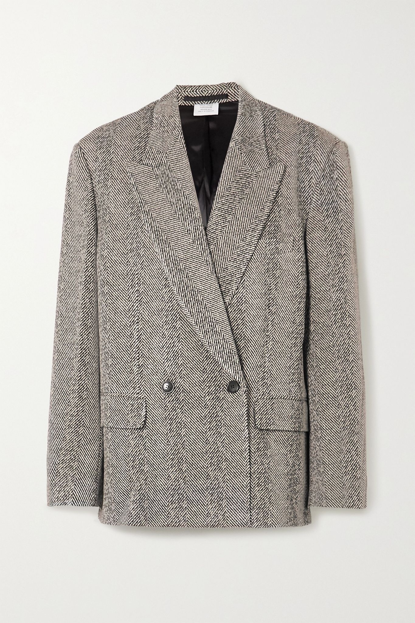 Oversized double-breasted herringbone woven blazer - 1