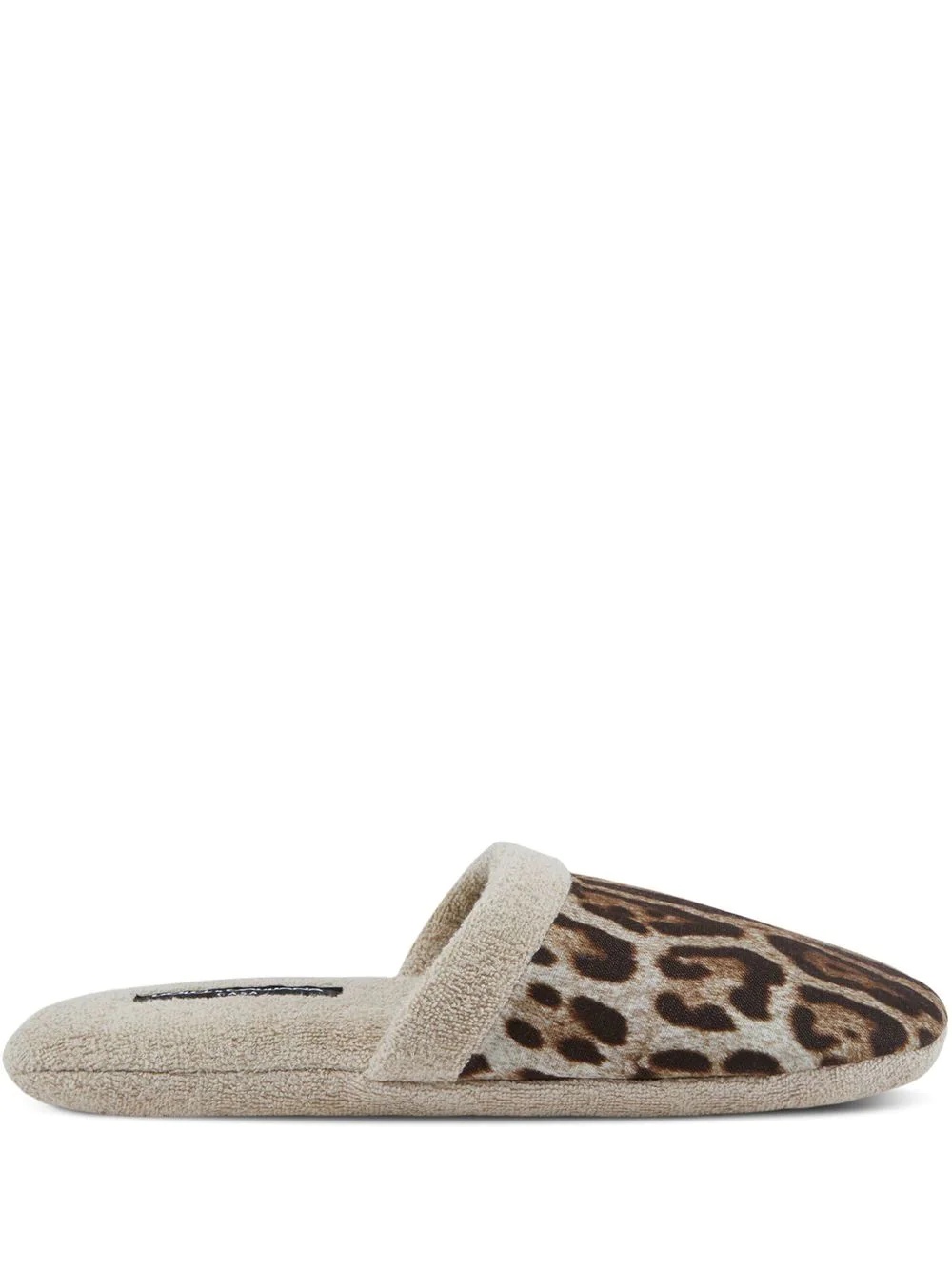 leopard-print terry slippers - 1