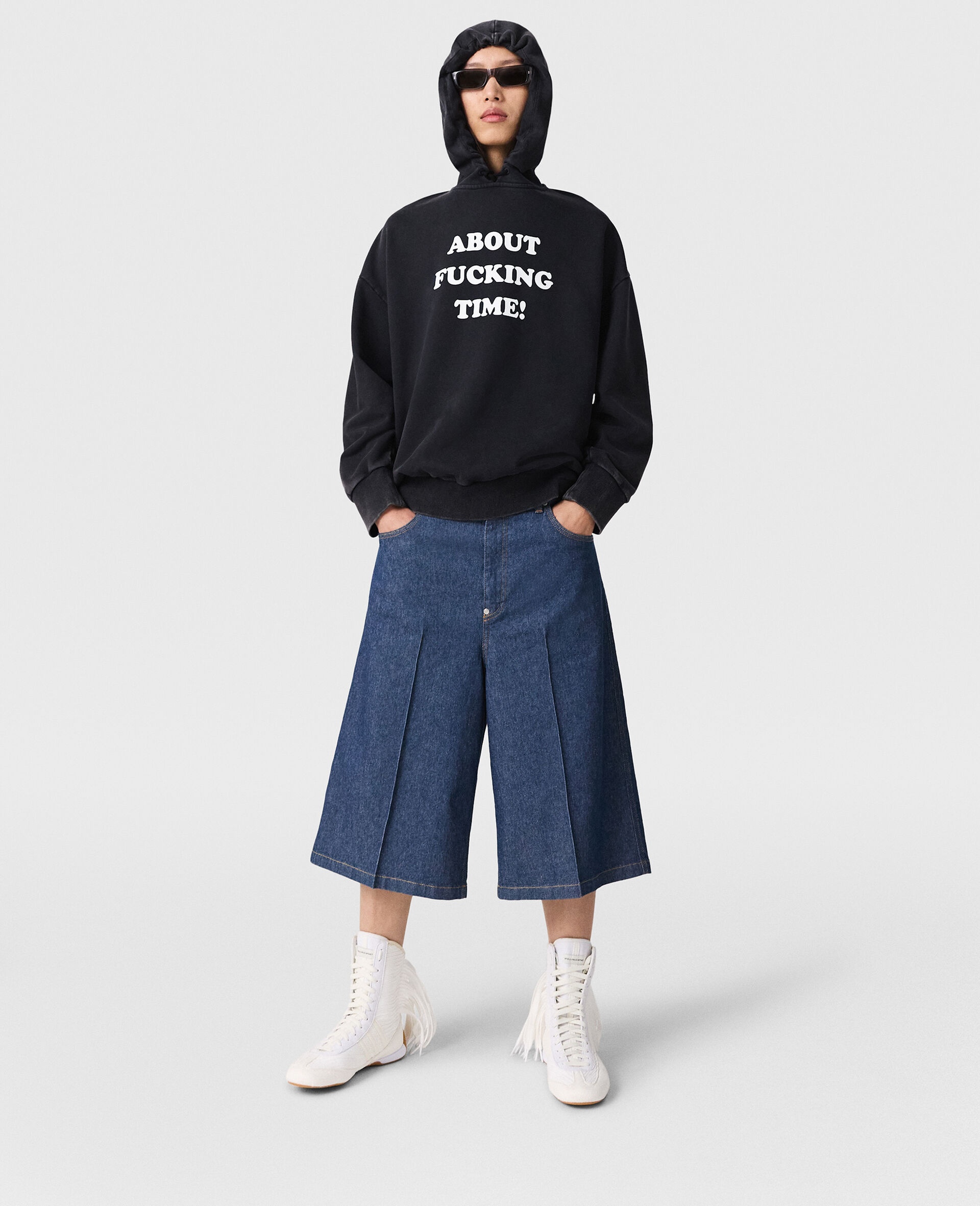 Center-Pleat Denim Tailored Shorts - 2