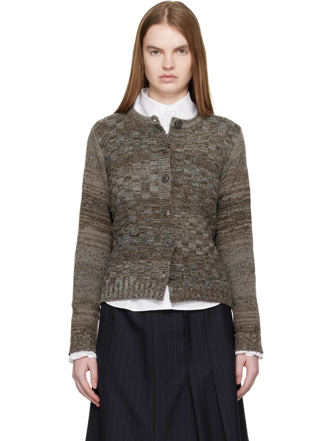 Brown Knit Cardigan - 1