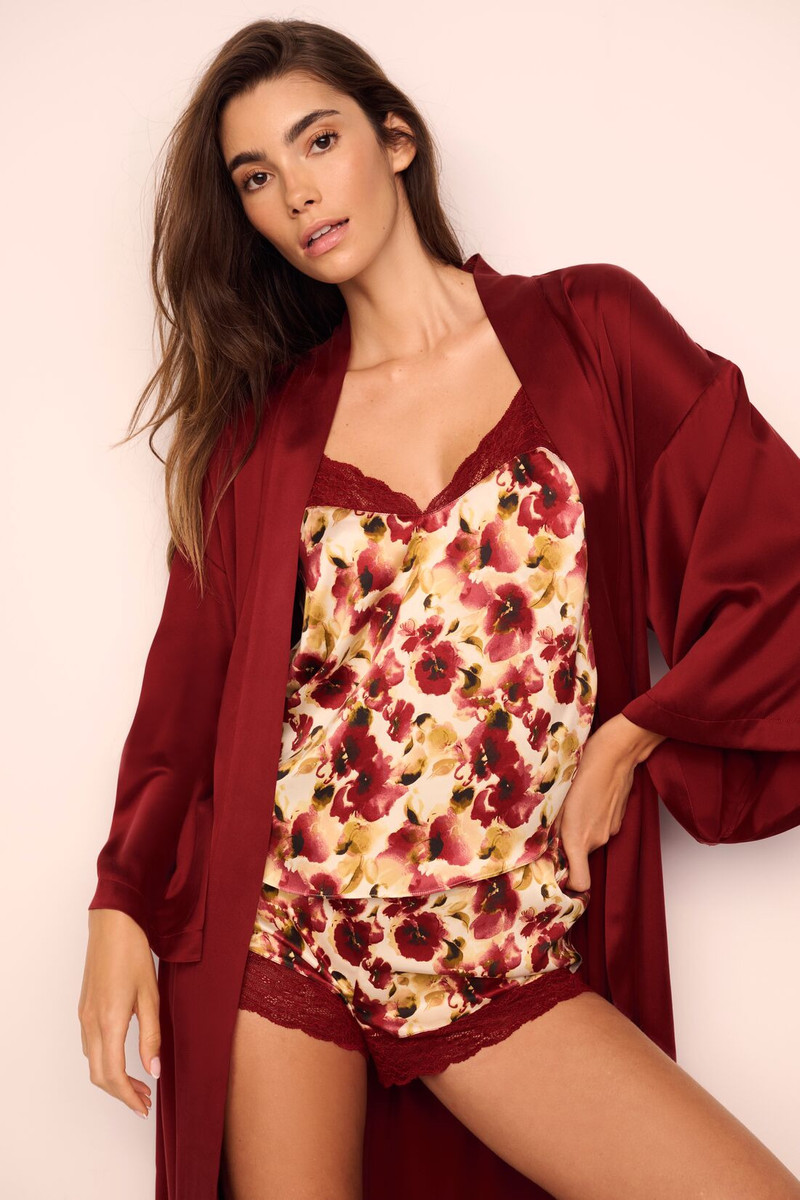 eberjey Eberjey x Lily Aldridge - Inez Washable Silk Robe outlook