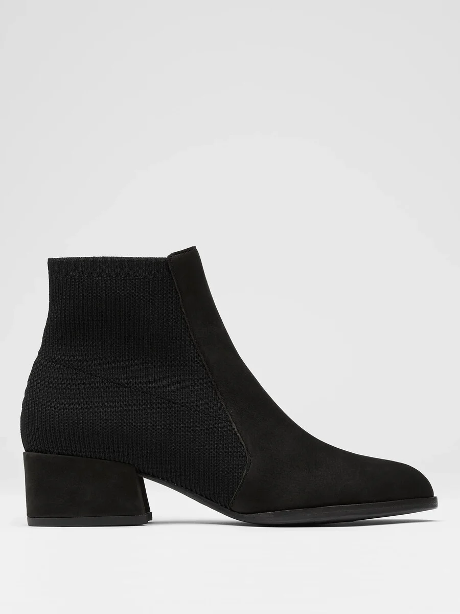 Aesop Tumbled Nubuck and Recycled Stretch Knit Bootie - 1