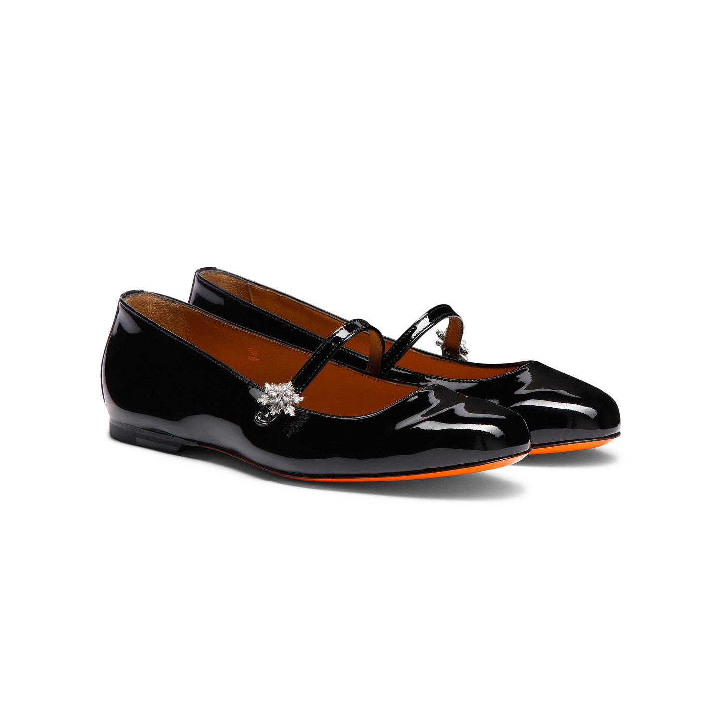 Women's black patent leather ballet flat - 3