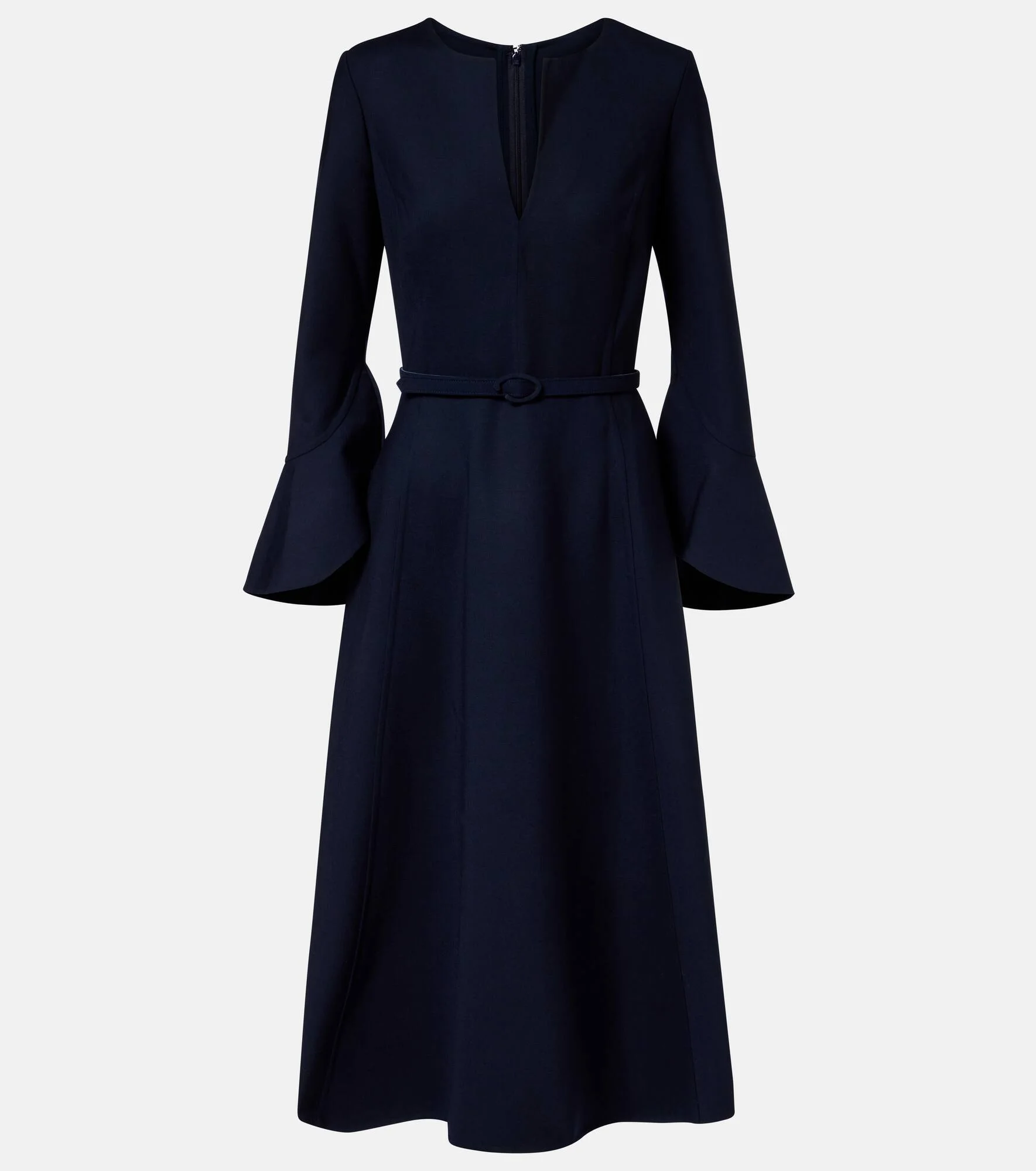 Belted wool-blend midi dress - 1