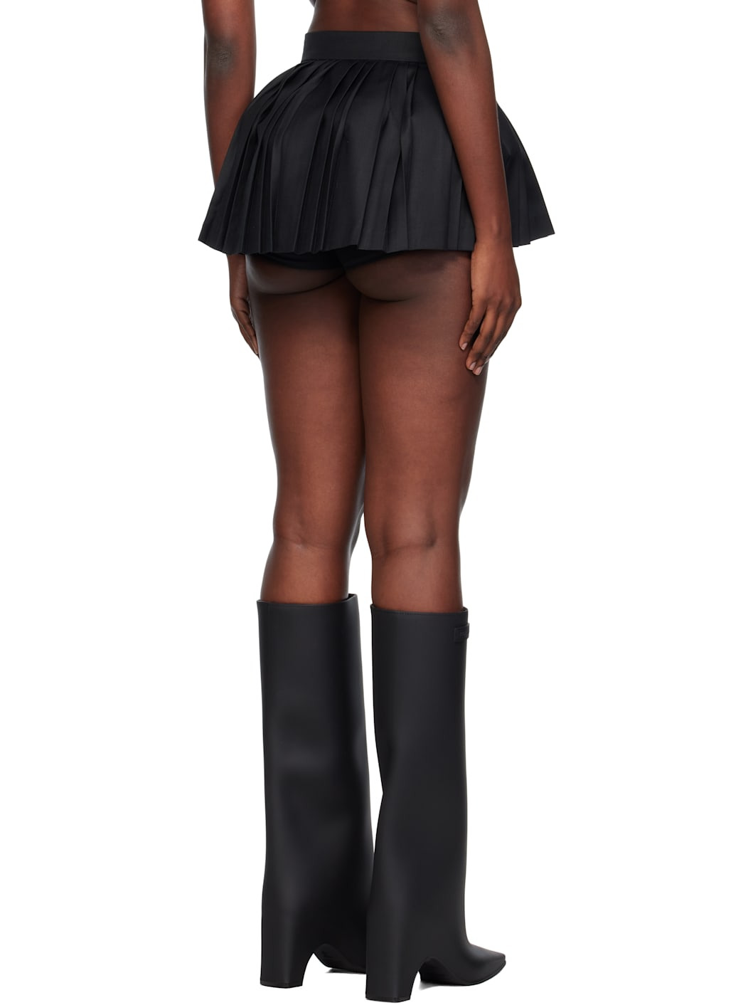 Gray Volumed Micro Skort - 3