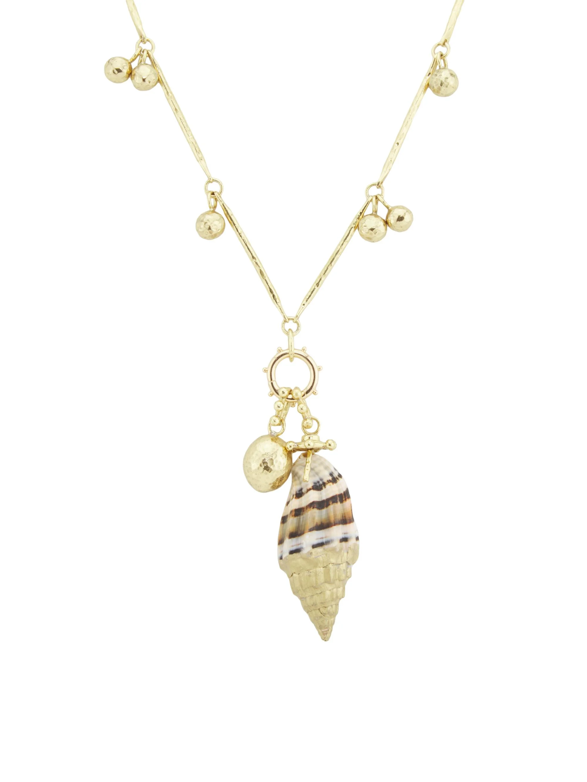 Women's Livia Goldtone & Spotted Jasper Shell Pendant Necklace - Jasper - 1