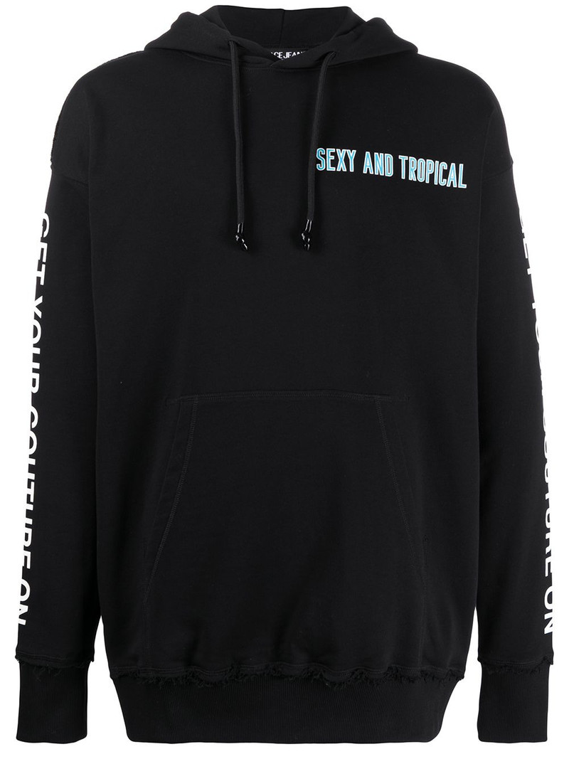 slogan drawstring hoodie 1