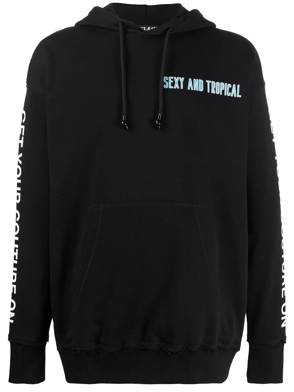 slogan drawstring hoodie - 1