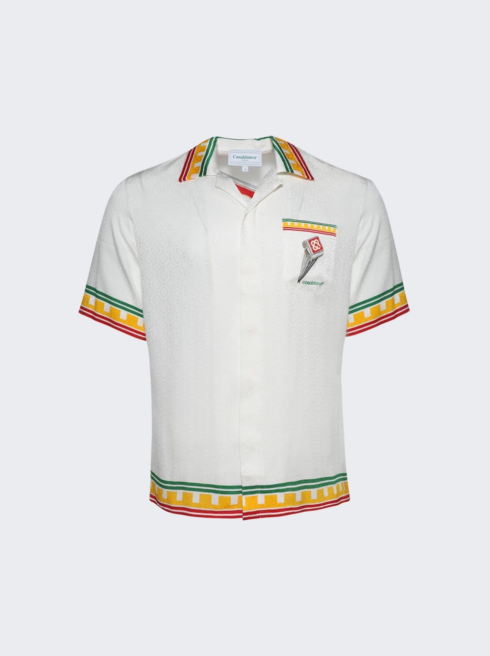 Leaning Column Cuban Collar Shirt White - 1