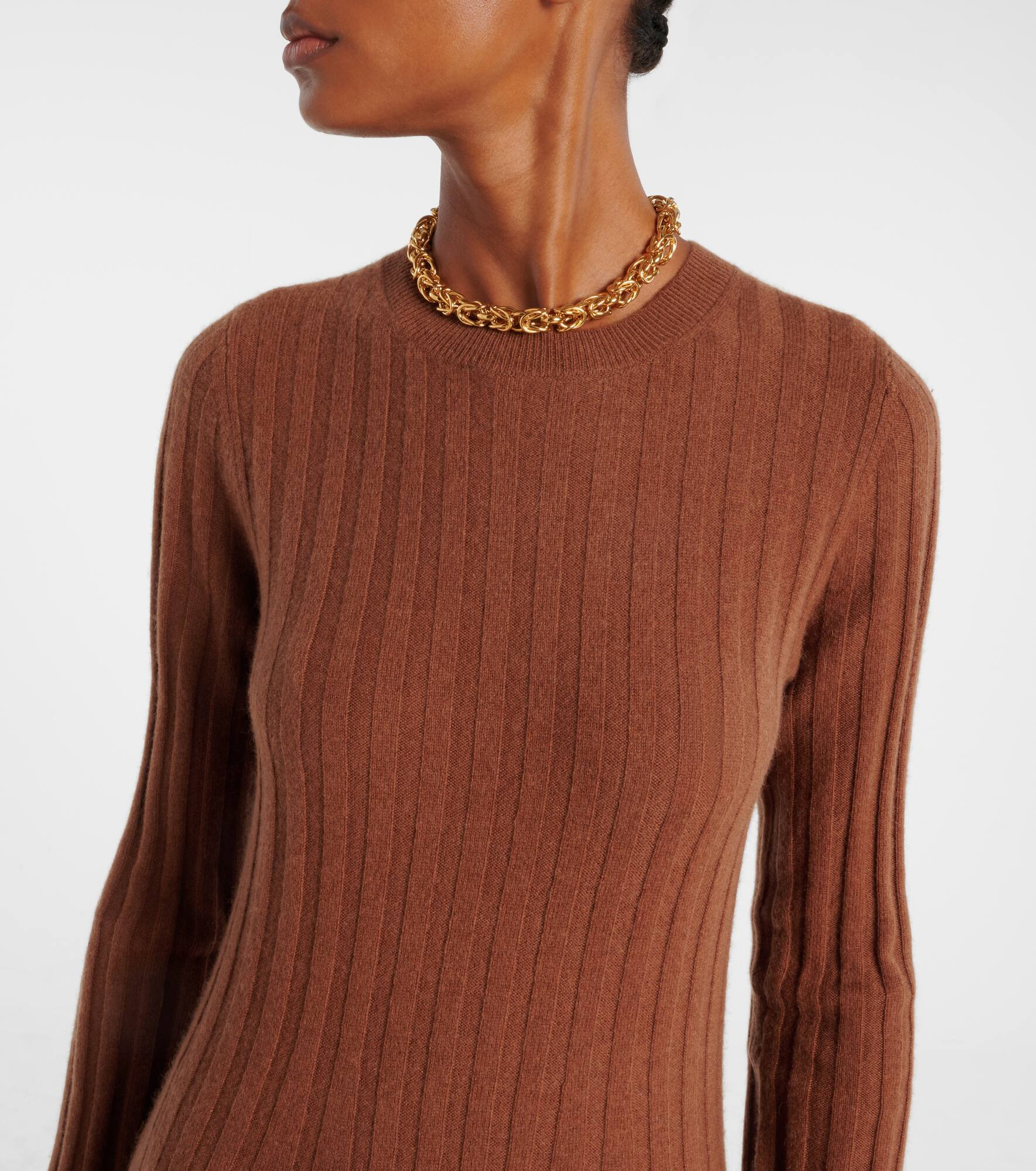 Gia ribbed-knit wool and cashmere maxi dress - 4