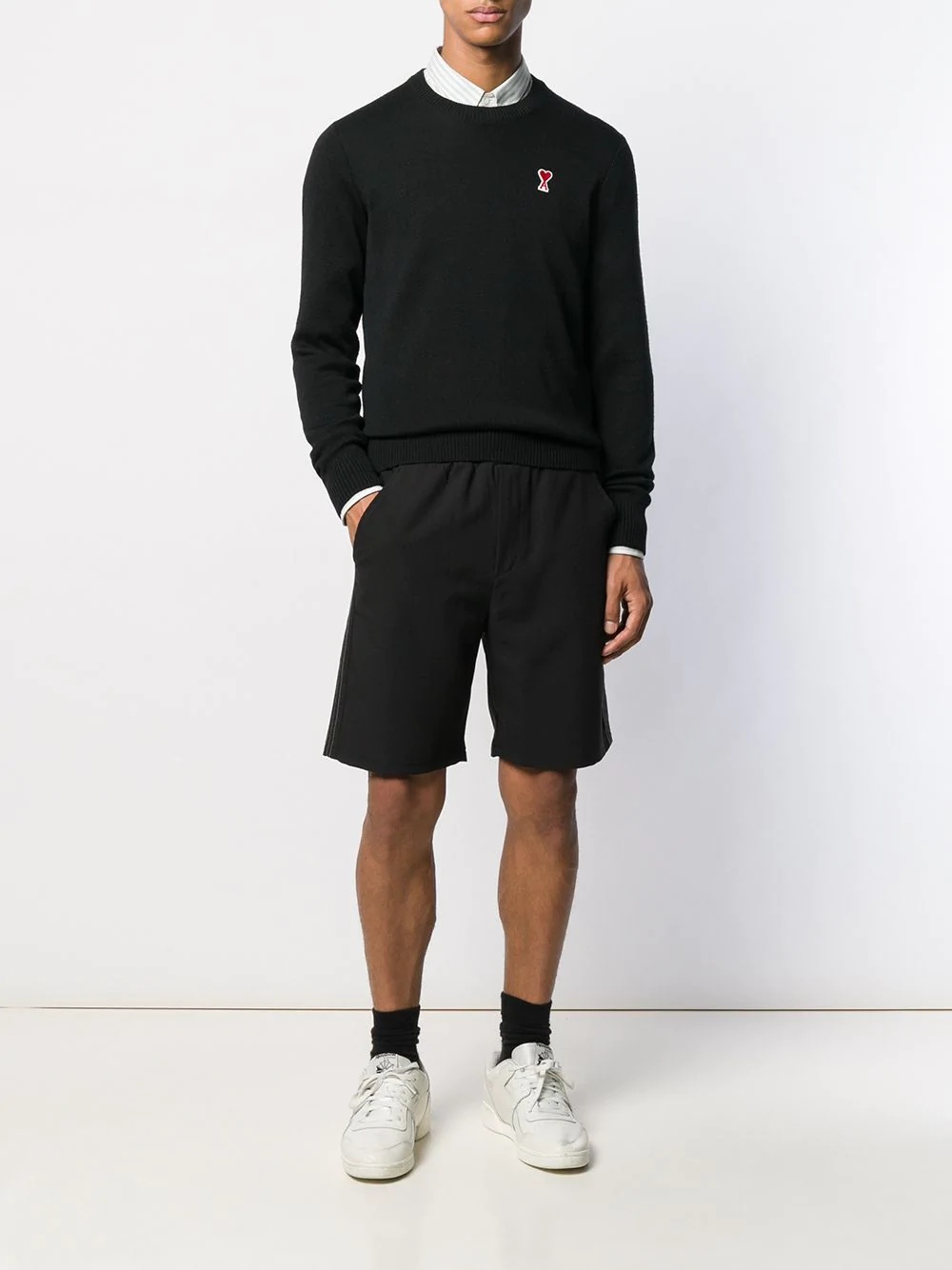 crew neck embroidered logo jumper - 2