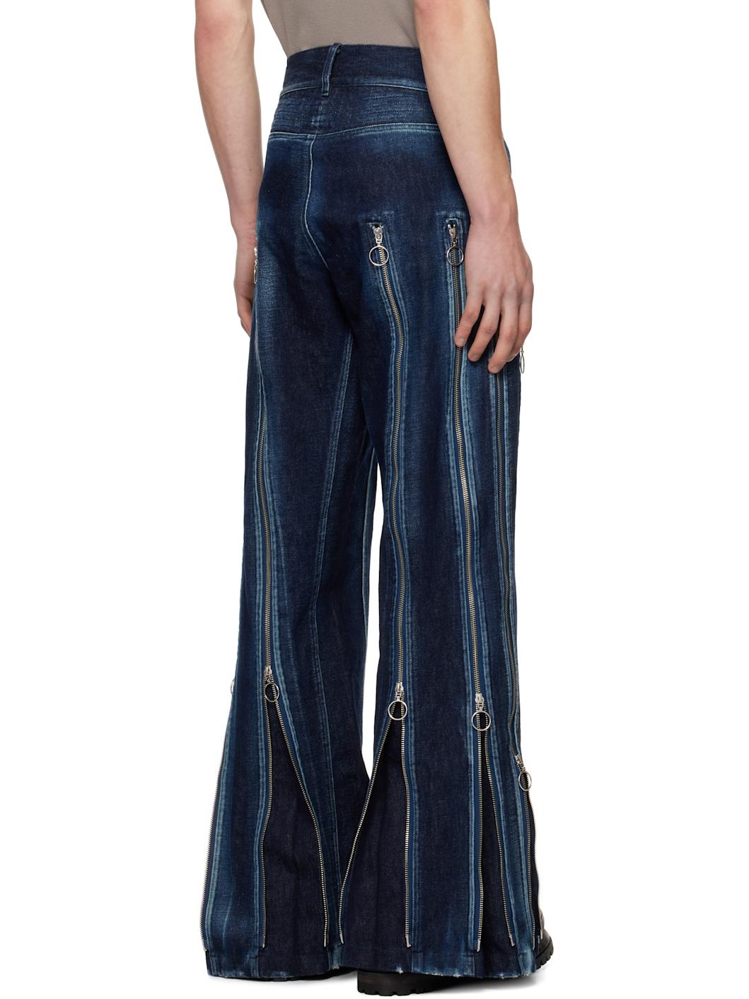 Blue Adjustable Fit Zip Jeans - 3
