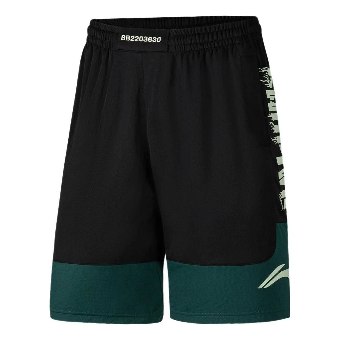 Li-Ning BadFive Logo Basketball Shorts 'Black Teal' AAPS031-12 - 1