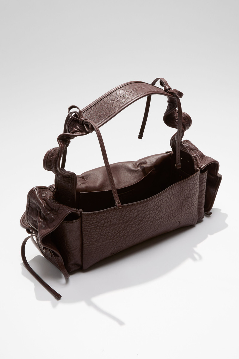 Acne Studios Multipocket grained leather bag - Chocolate brown outlook