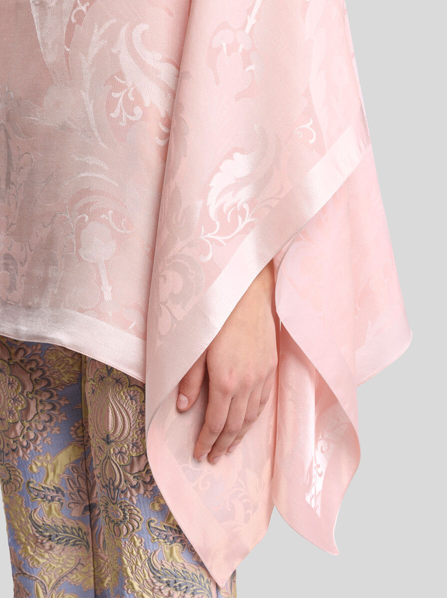 SILK-BLEND JACQUARD CAPE TOP - 2