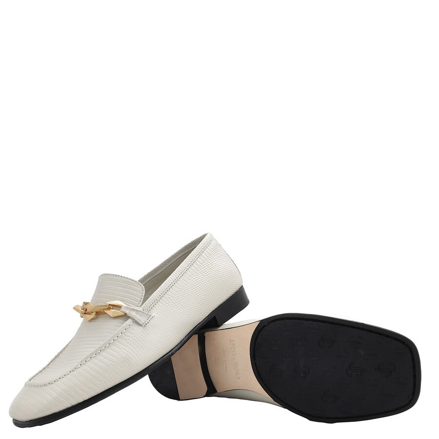 Jimmy Choo Diamond Tilda Embossed Chain Loafers - 2