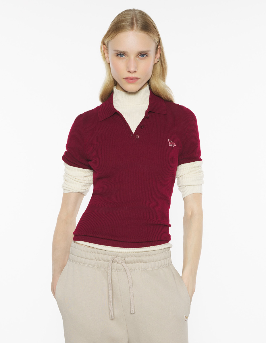 BABY FOX FINE RIB WOOL POLO - 3