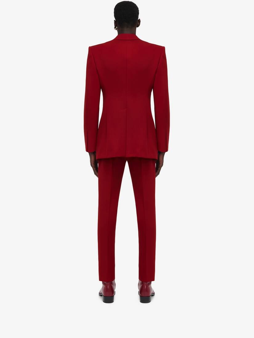 Men's Tailored Cigarette Trousers in Garnet - 4