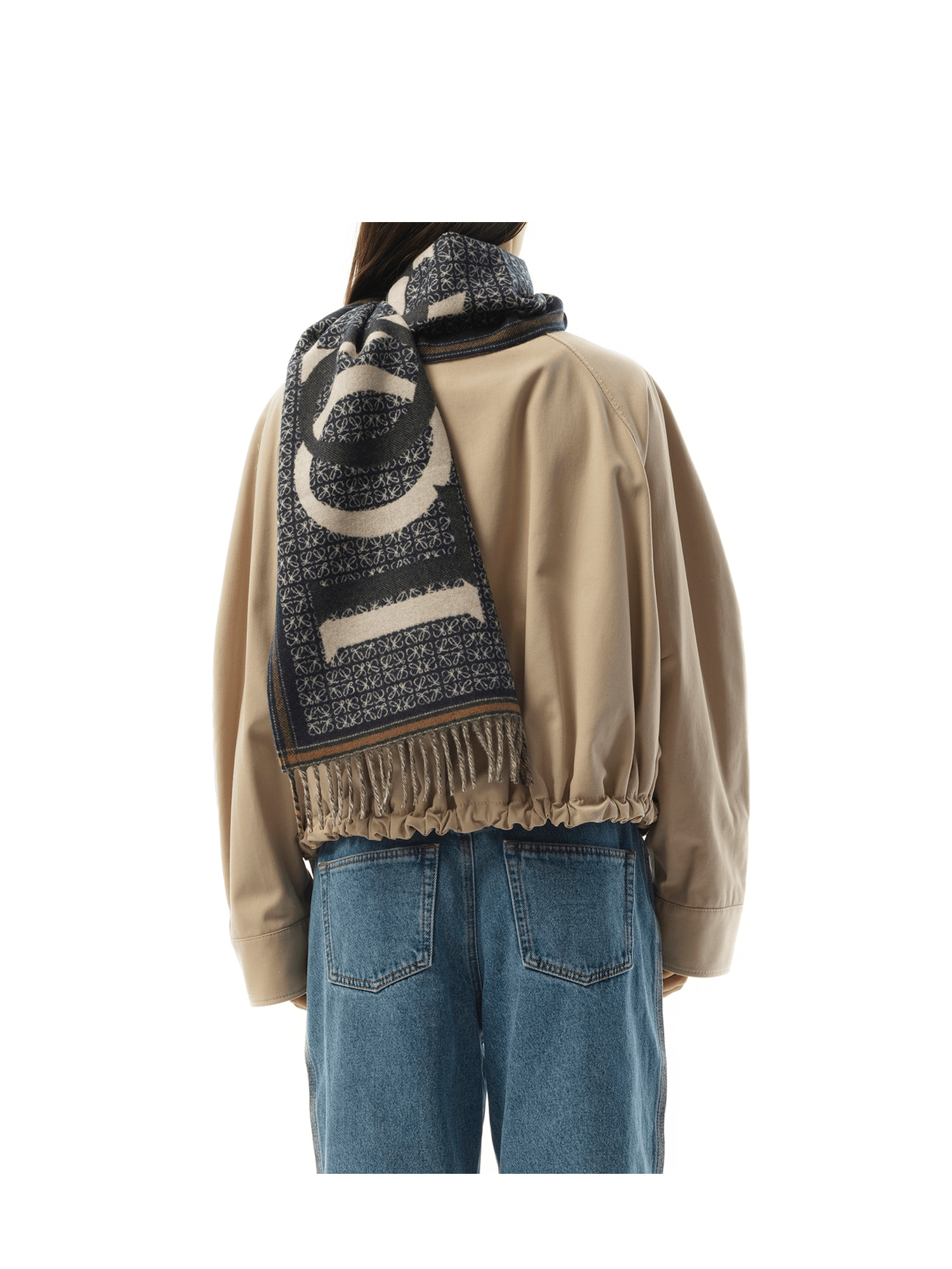 Loewe Love Scarf in Navy Blue - 6