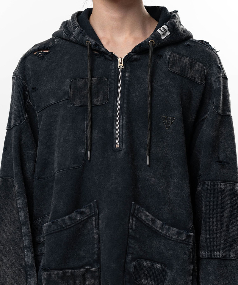 Bleached Repair Half Zip Hoodie 6