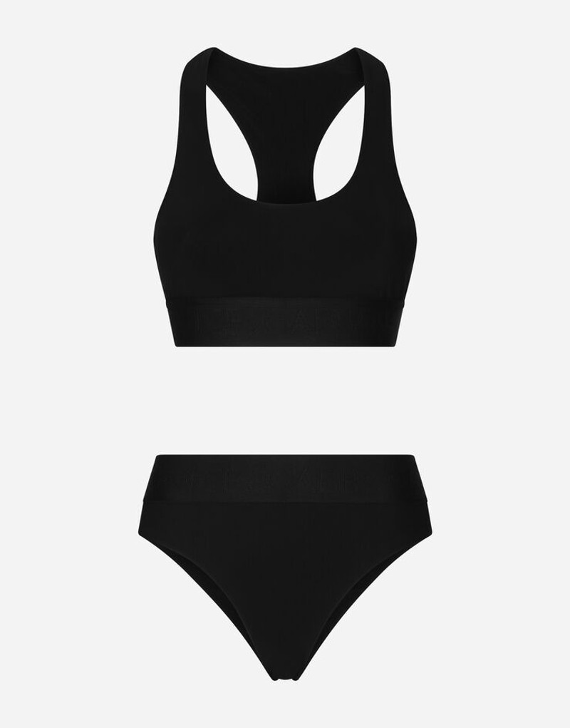Bralette swimsuit with branded elastic 1