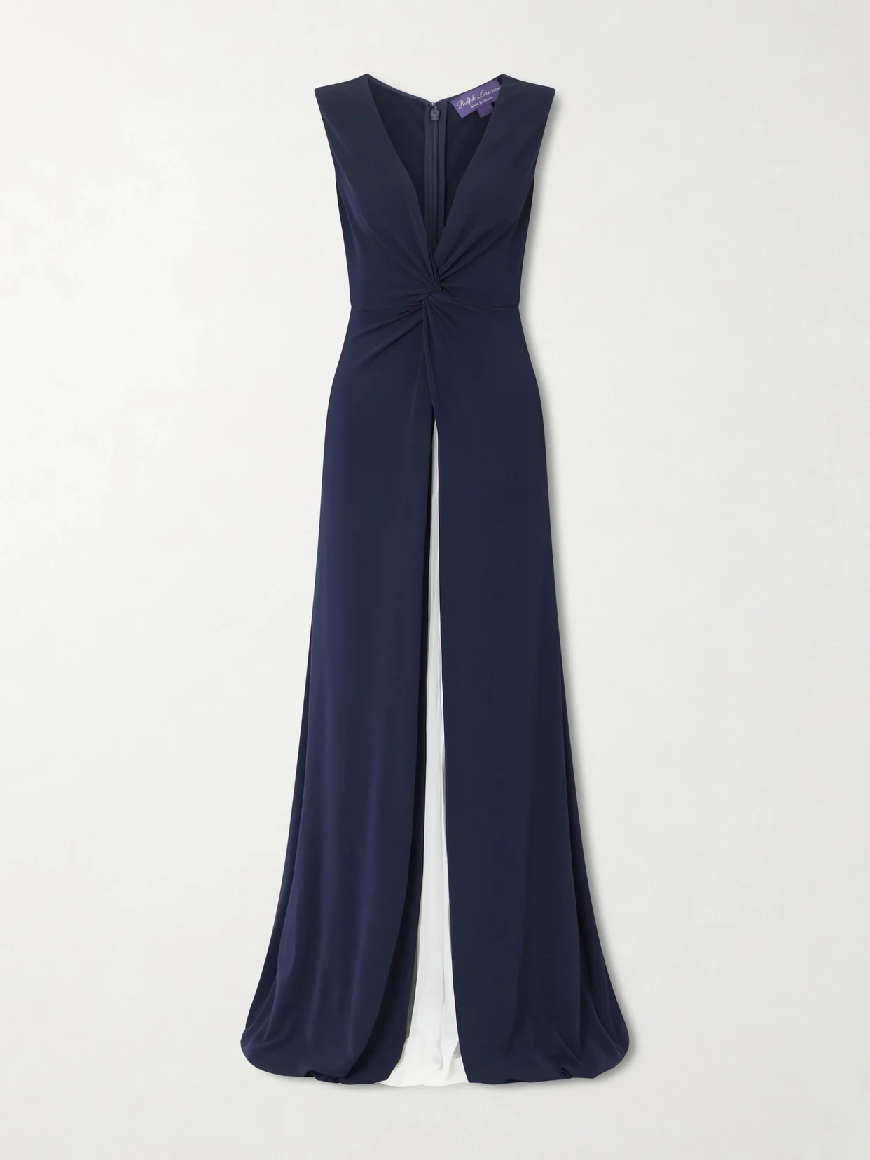 Knotted Pleated Chiffon And Stretch-jersey Gown - 1