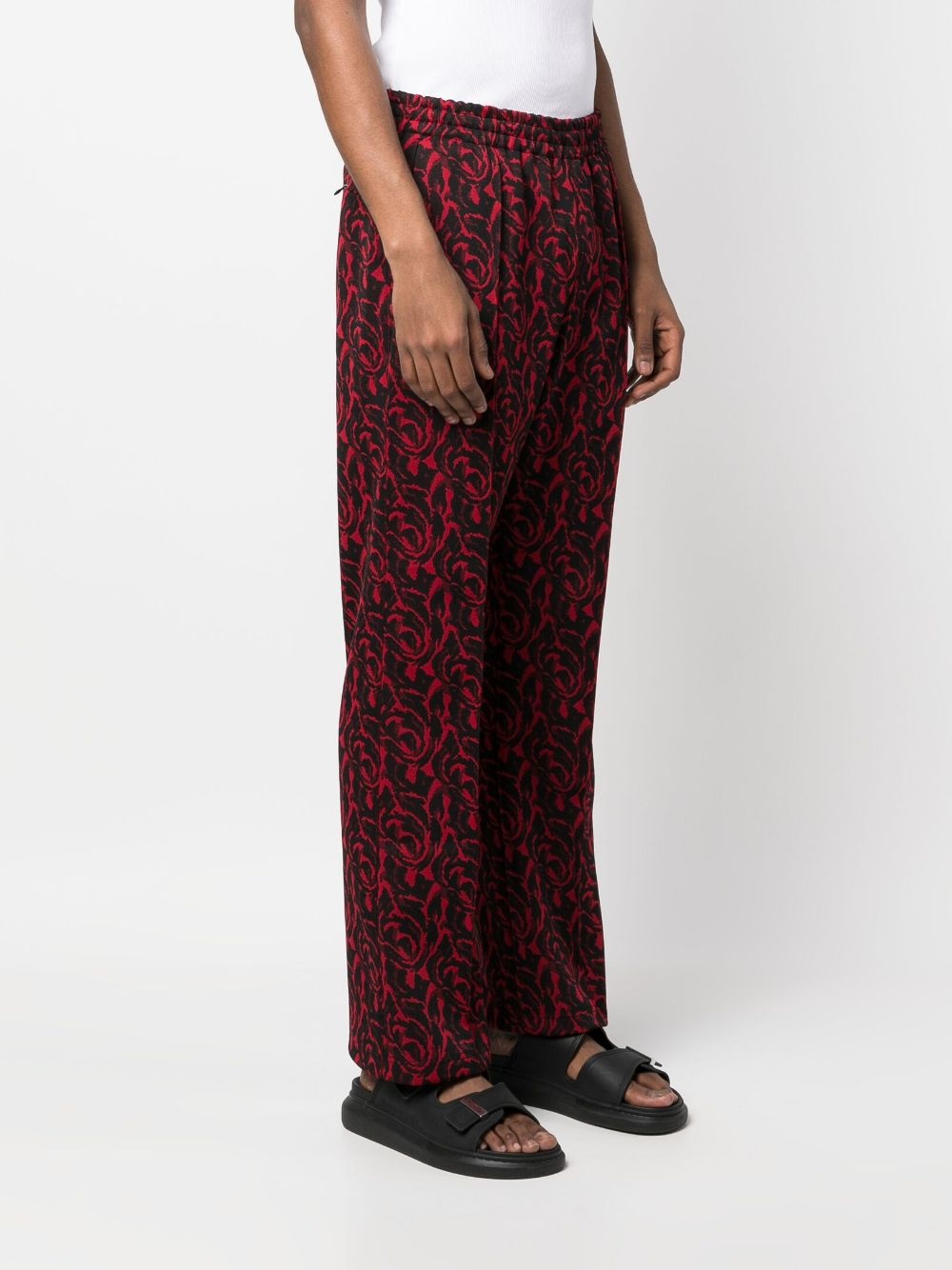 pintuck bold-checked trousers - 3