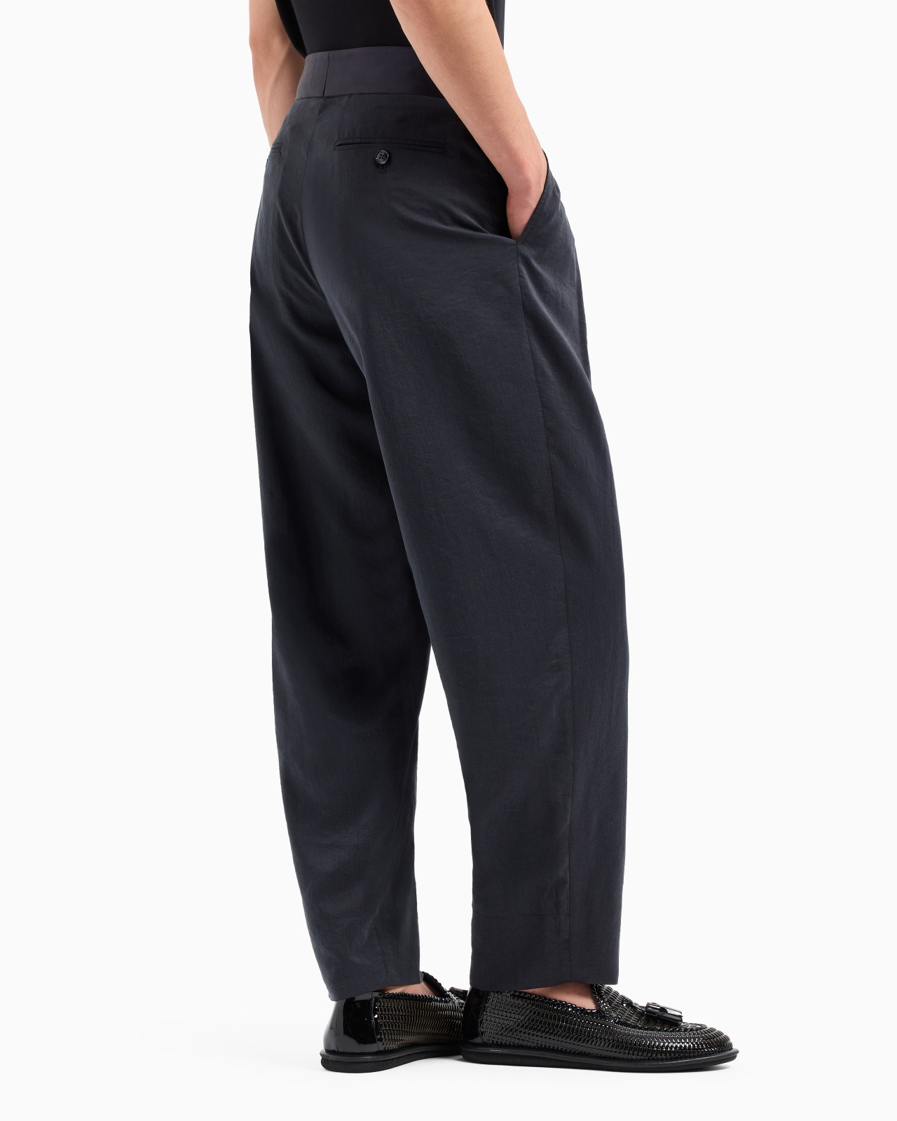 WASHED, SILK-BLEND, TWO-PLEAT TROUSERS - 3