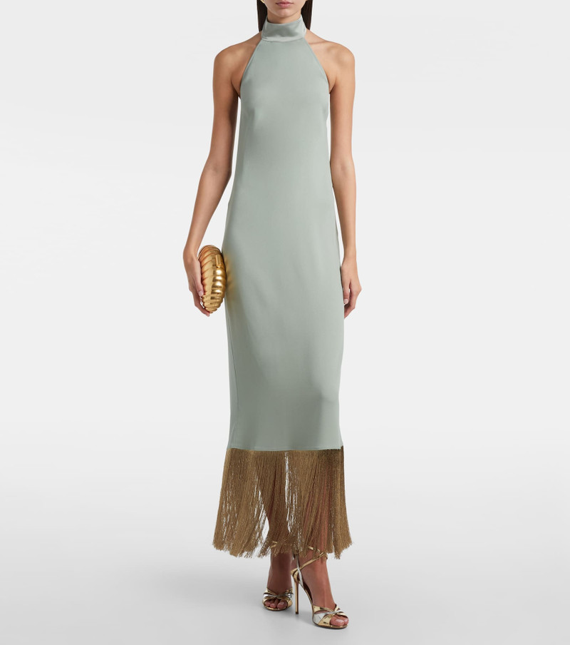 Taller Marmo Berlin fringed crêpe cady maxi dress outlook