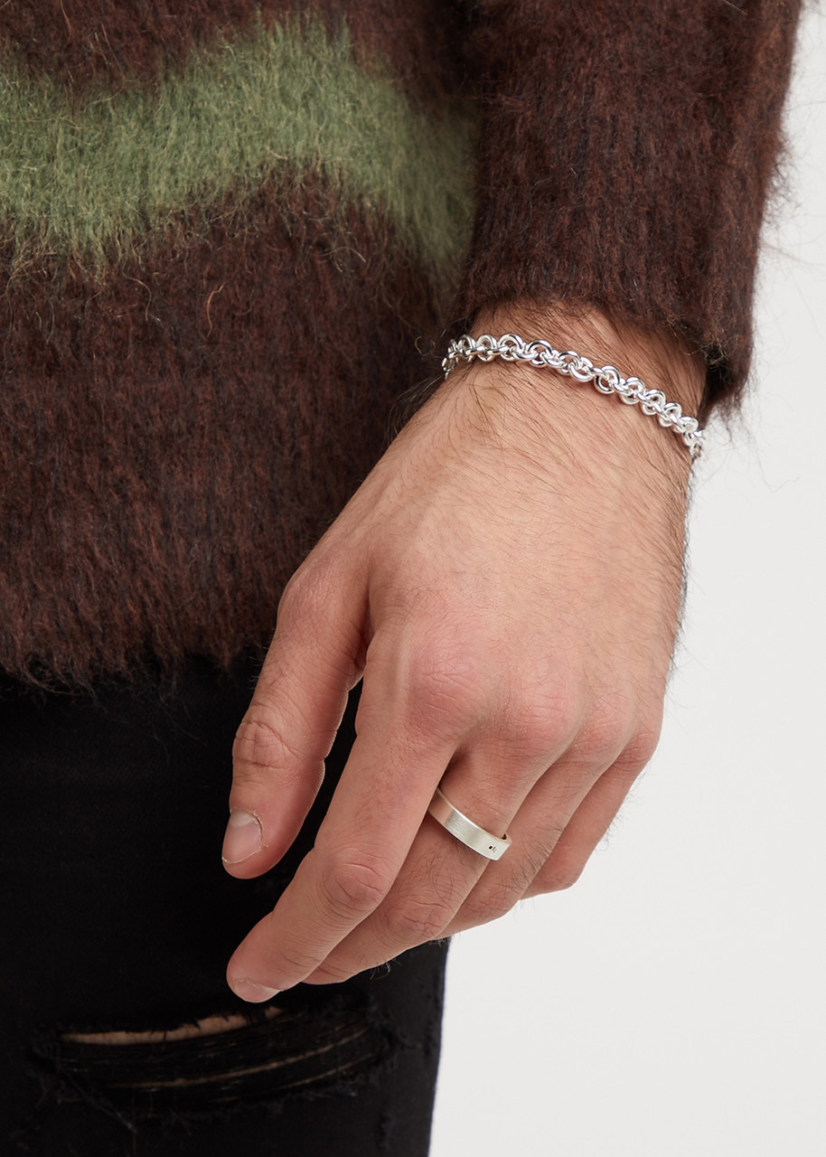 7g brushed sterling silver ribbon ring - 3