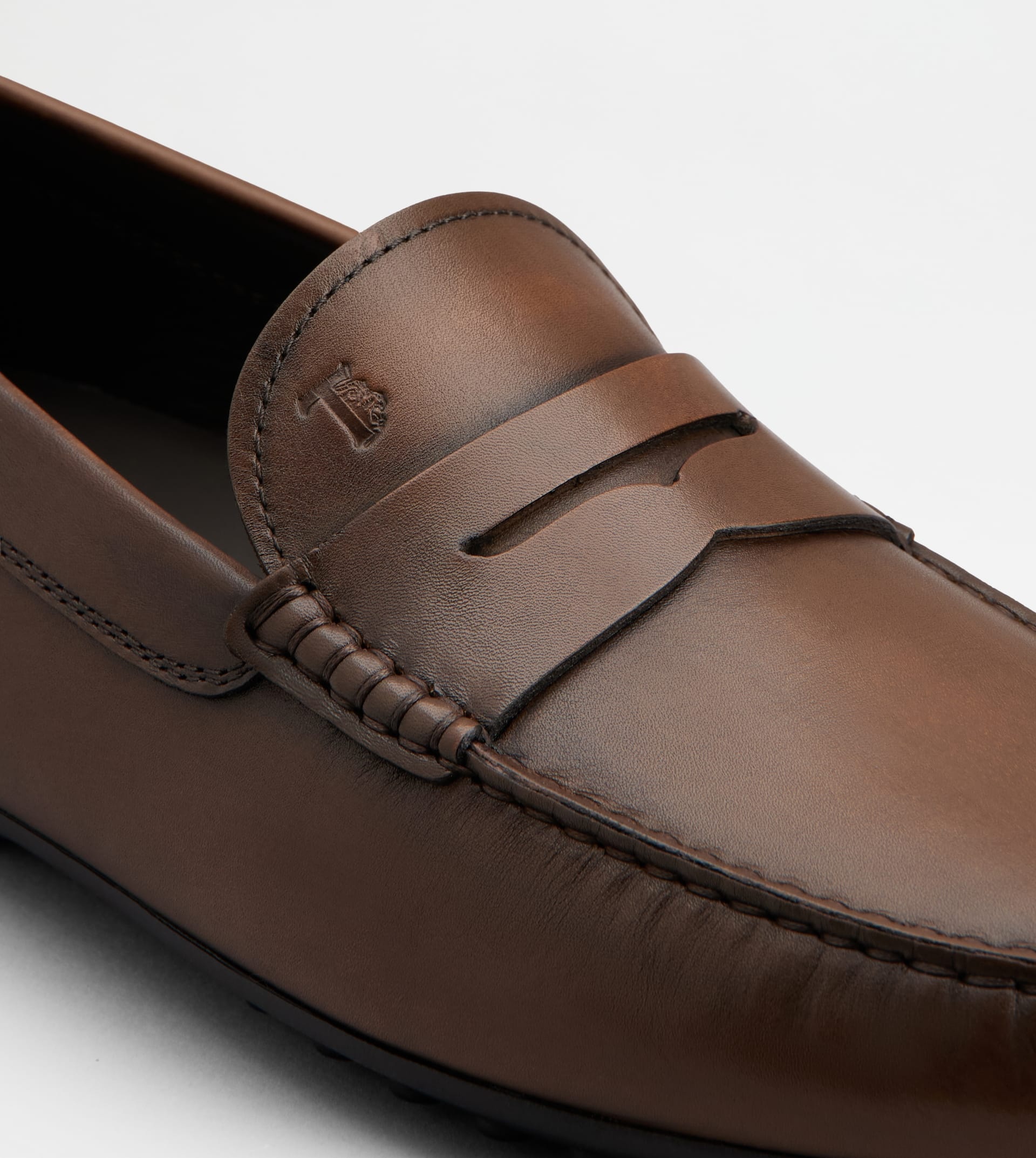 CITY GOMMINO DRIVING SHOES IN LEATHER - BROWN - 6