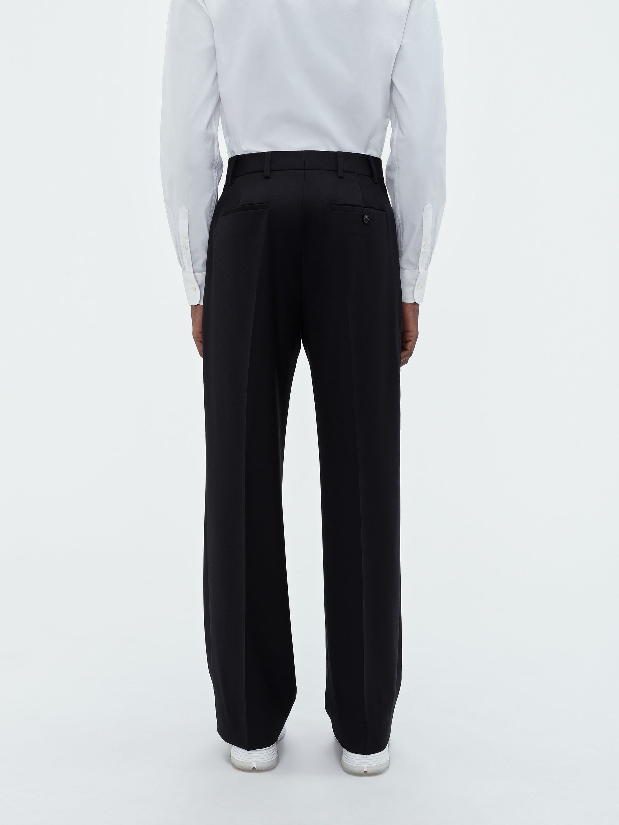 DOUBLE PLEAT PANT-BLACK - 5