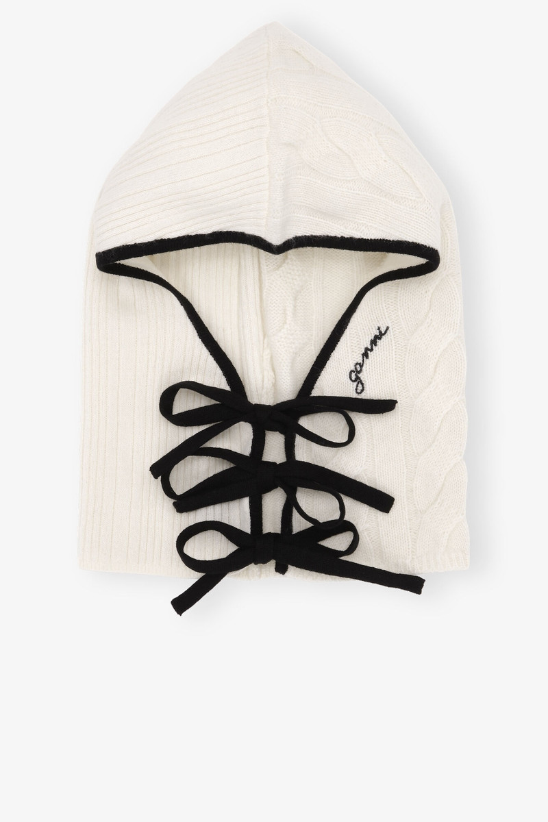 GANNI EGRET CASHMERE MIX BALACLAVA outlook
