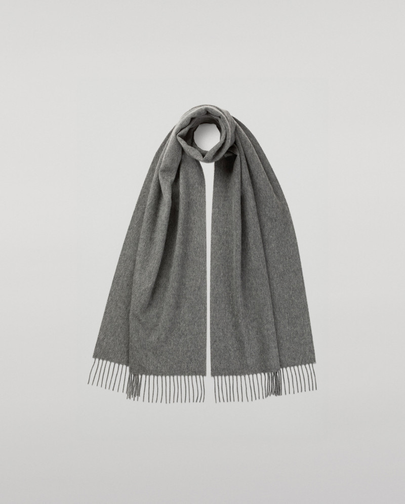 Merino Wool Mid Grey Scarf 1