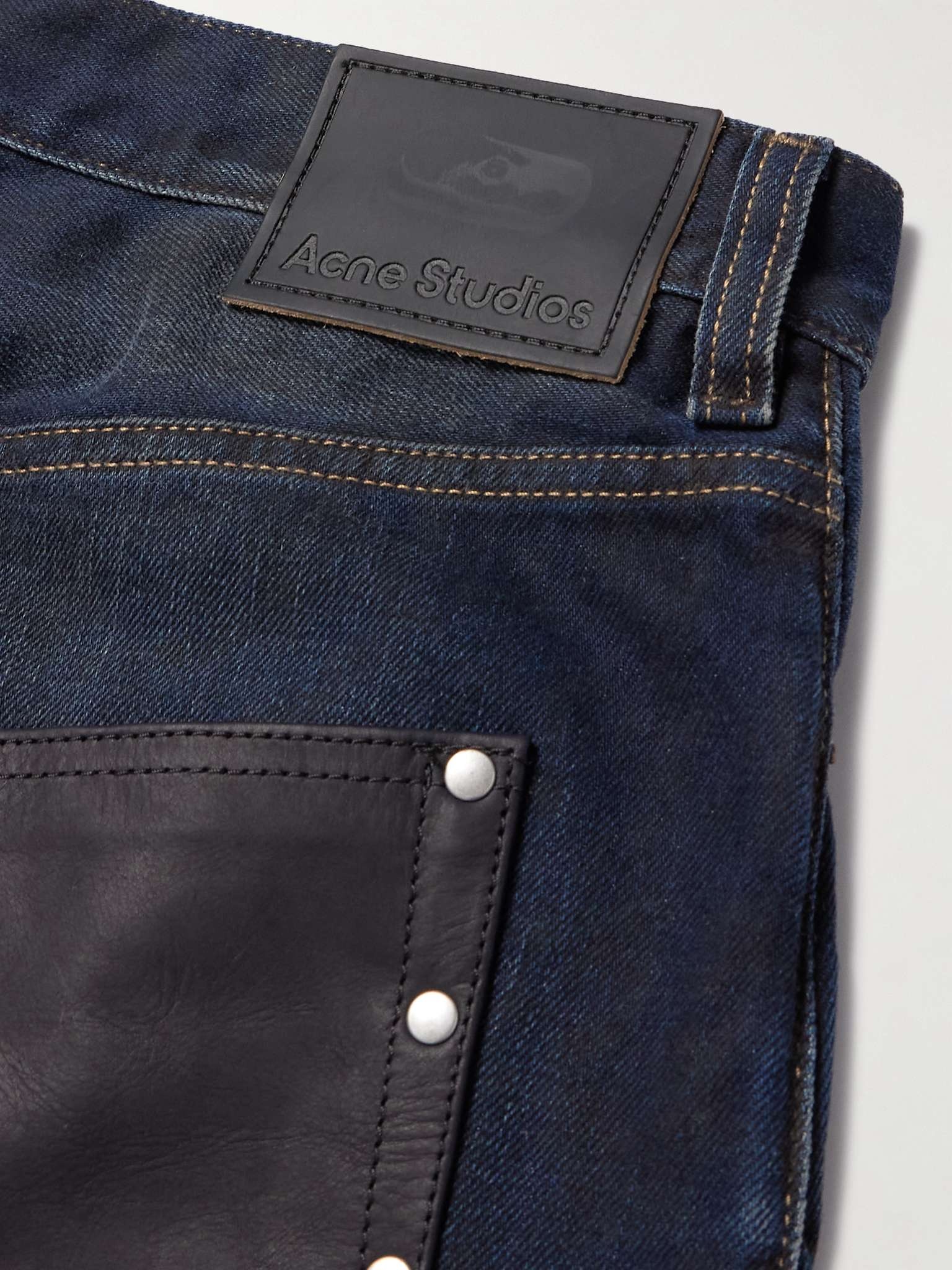 Acne Studios 2023M Wide-Leg Leather-Trimmed Jeans | REVERSIBLE