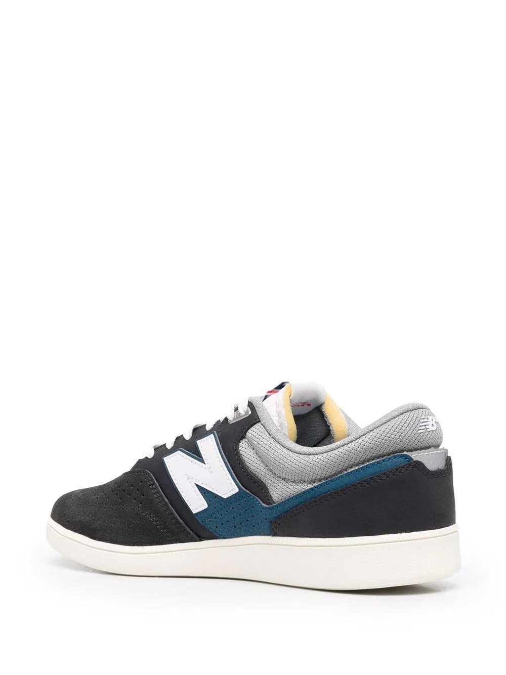 logo-patch suede low-top sneakers - 3