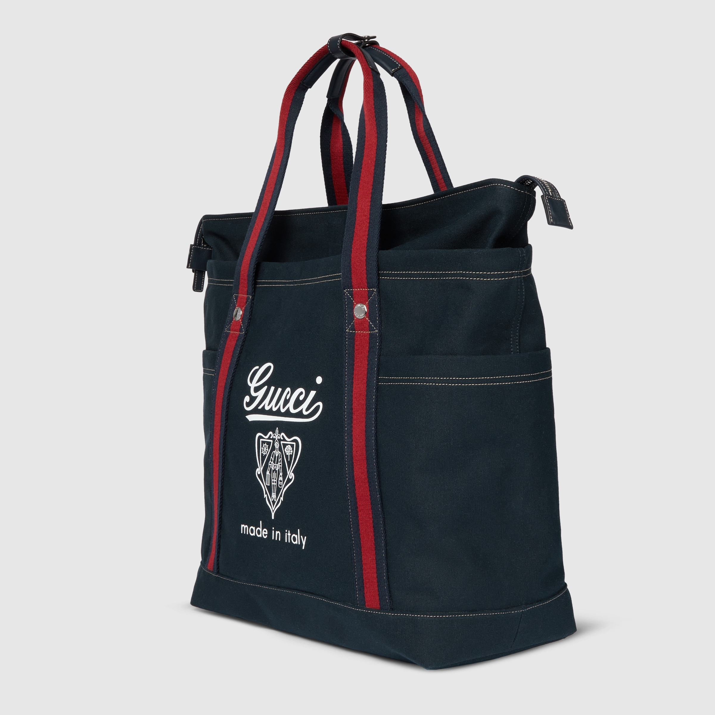 Medium printed canvas bag with Web - 2