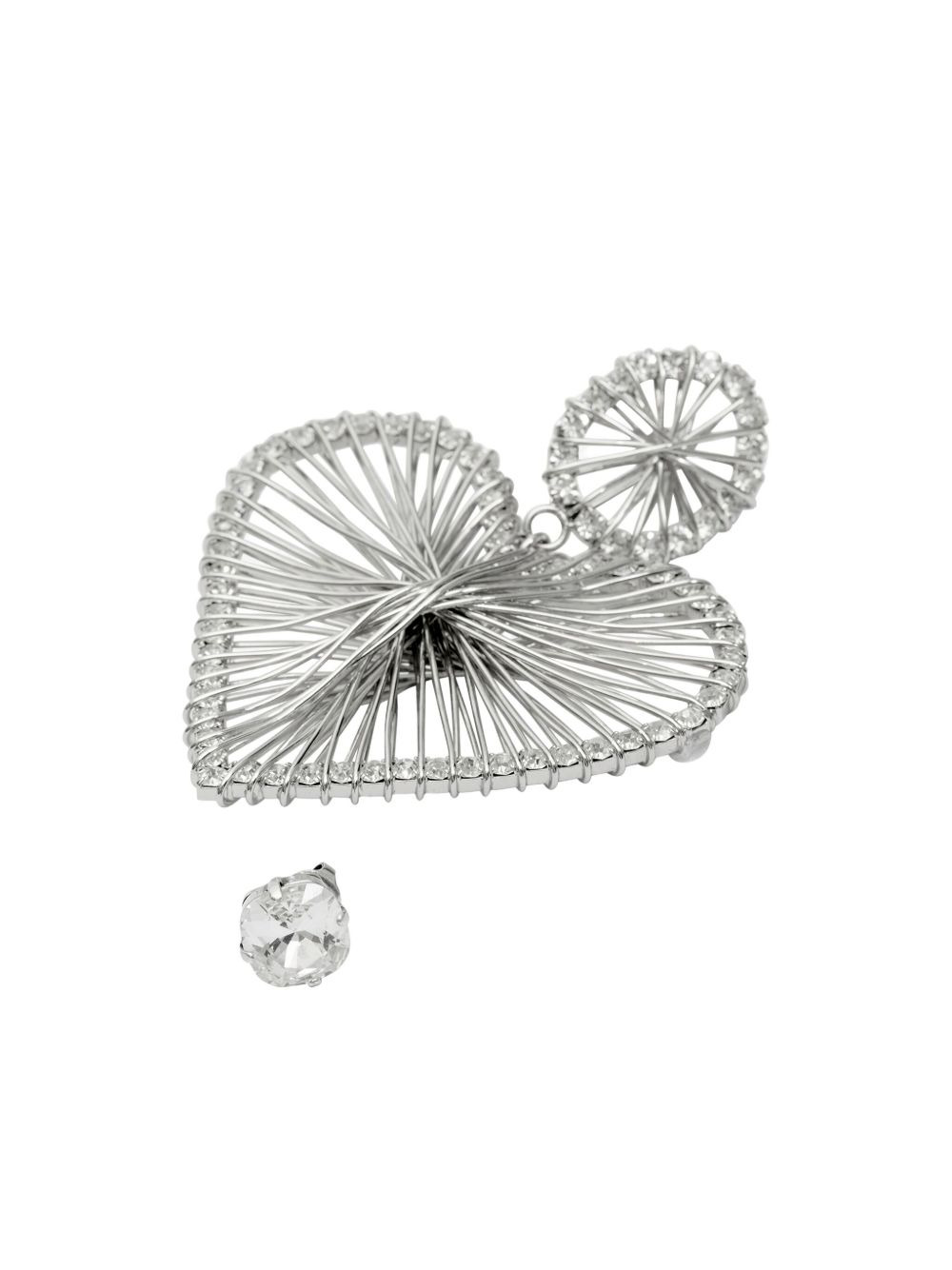 heart-shaped crystal earrings - 4