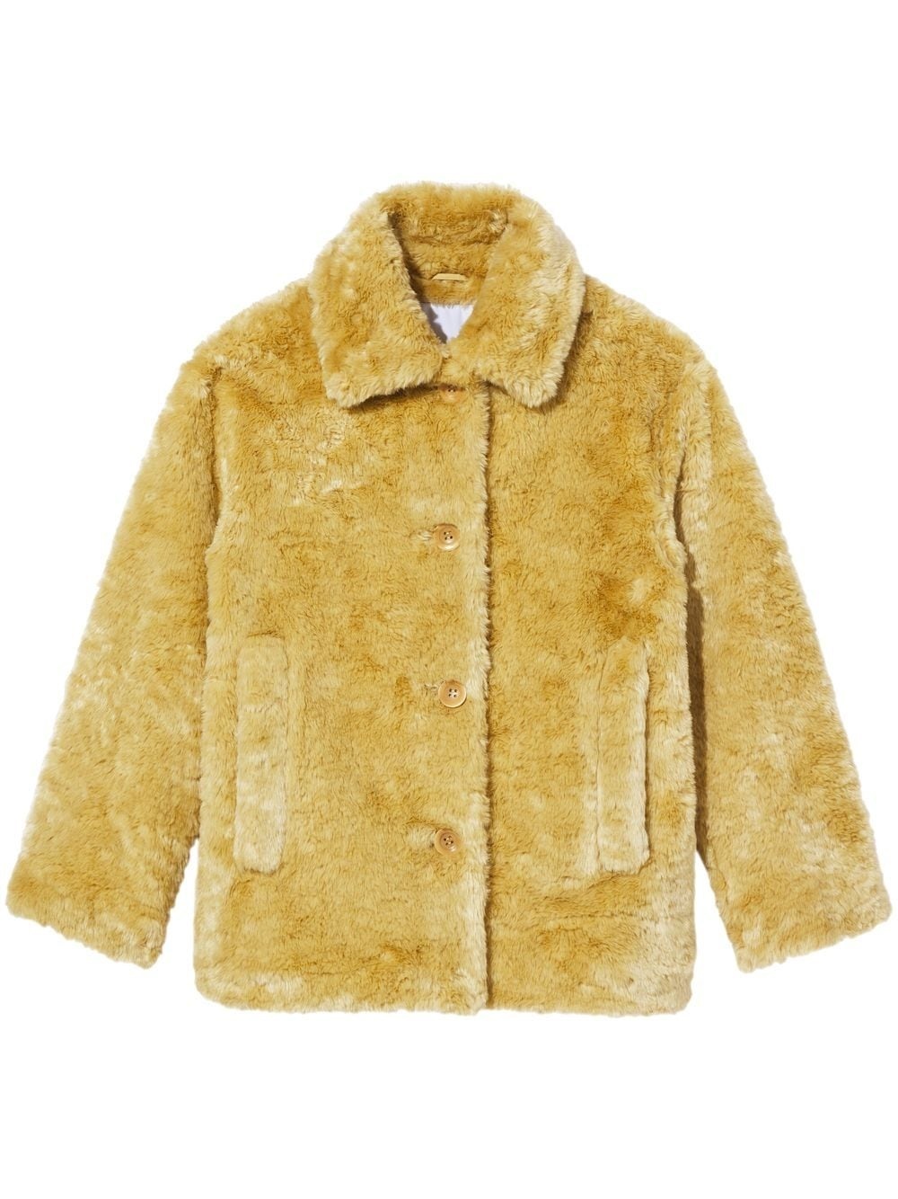 faux-fur button-front jacket - 1