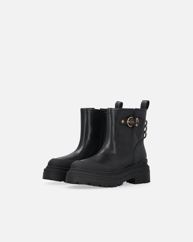 LEATHER BOOTIES WITH LOVE BIRDS LOGO 6