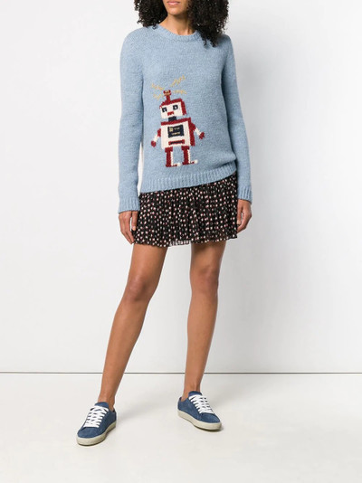 SAINT LAURENT intarsia robot sweater outlook