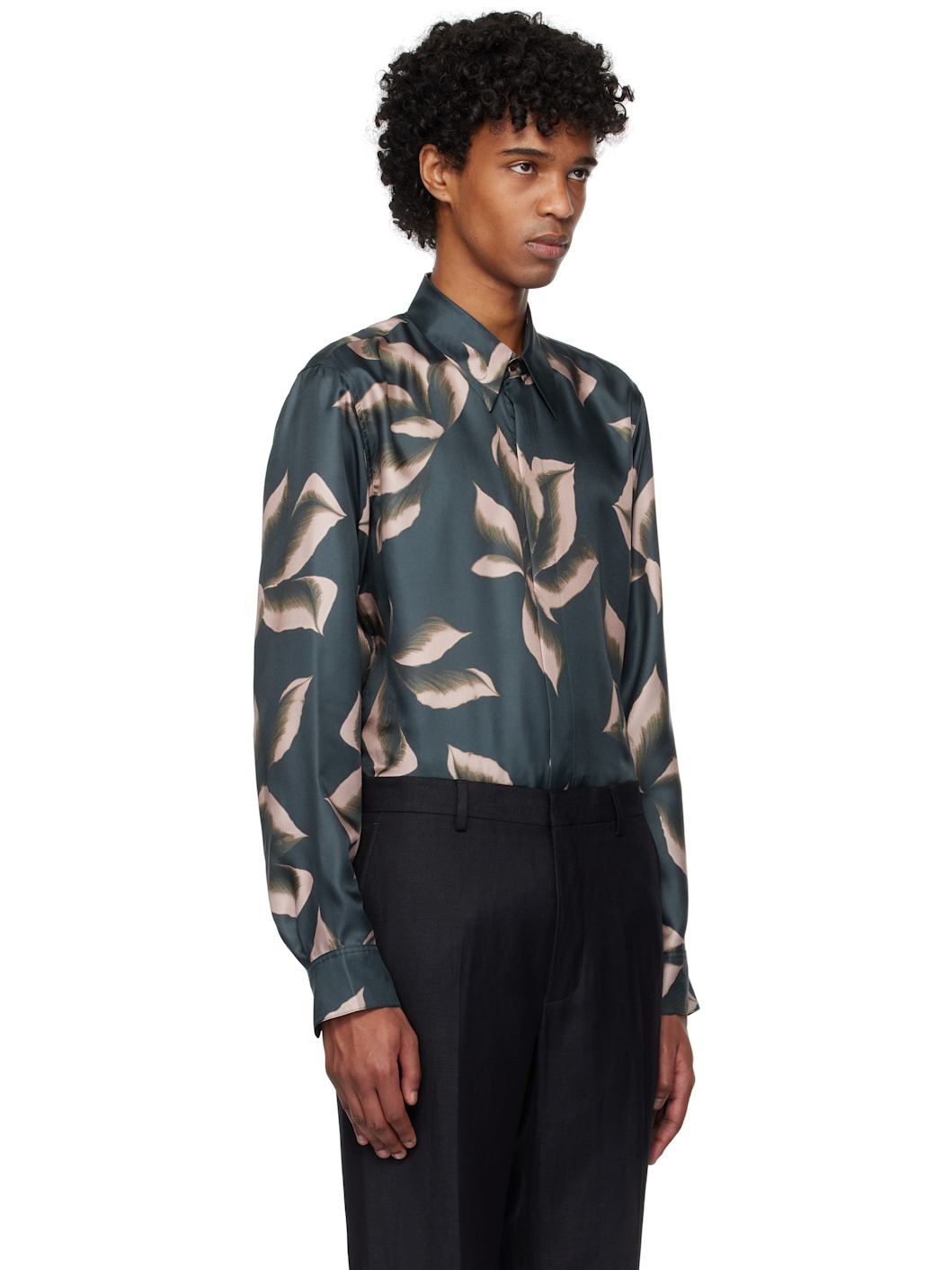 Navy Silk Shirt - 2