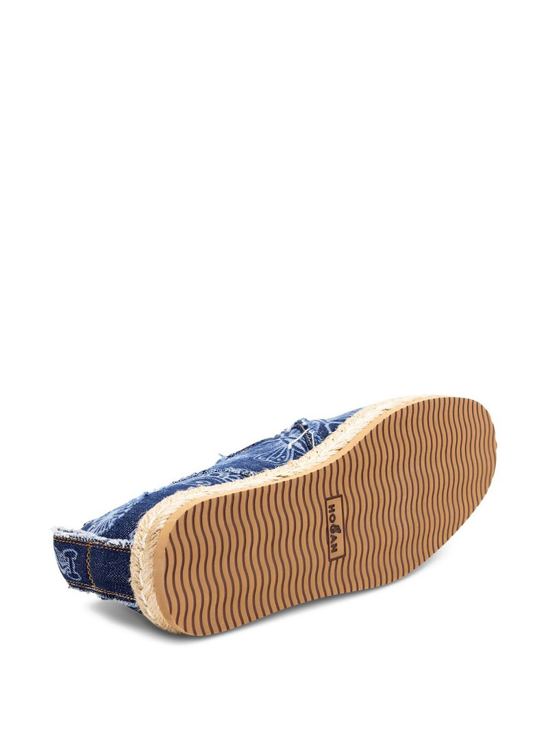 denim floral print espadrilles 4