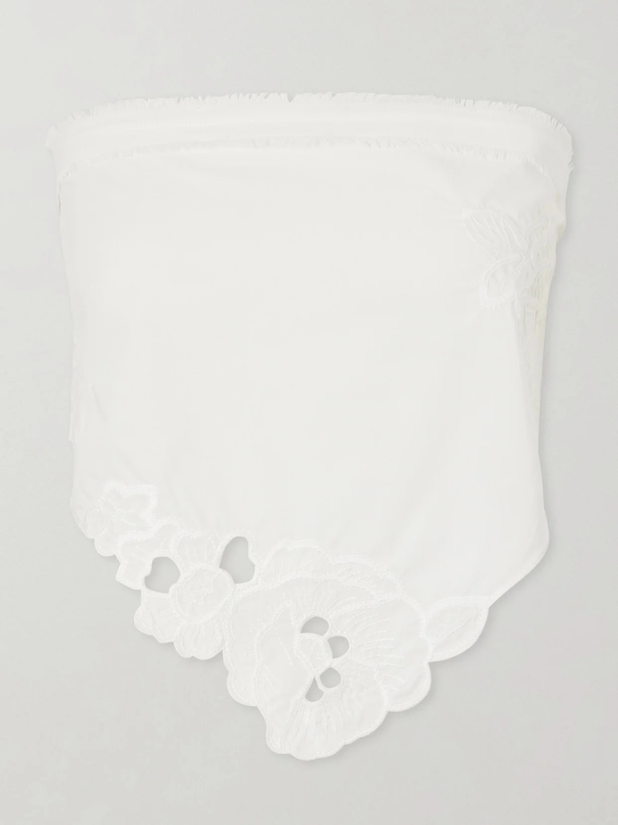 Klara Cropped Broderie-anglaise-trimmed Cotton-poplin Top - 1
