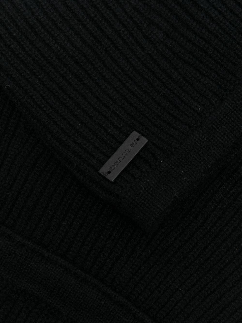 logo-plaque knitted balaclava - 2
