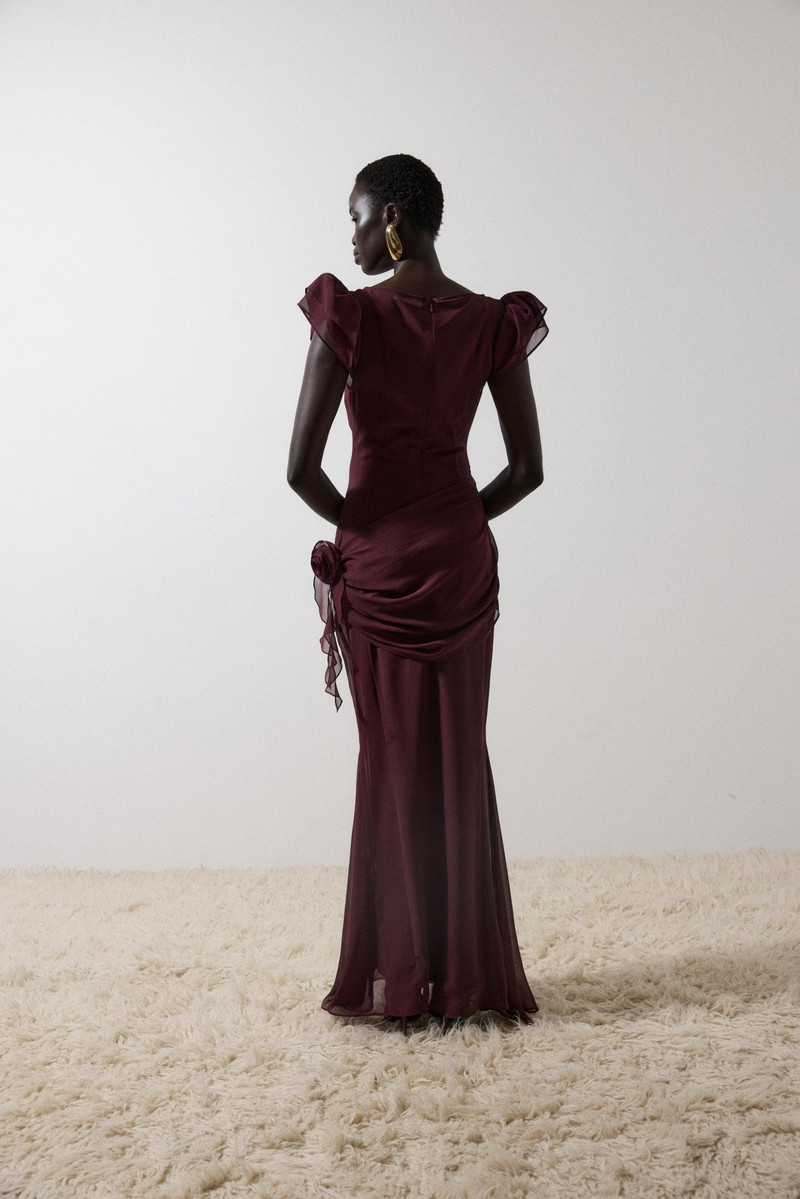 FLORENTINE MAXI DRESS IN EARTH CHIFFON 8
