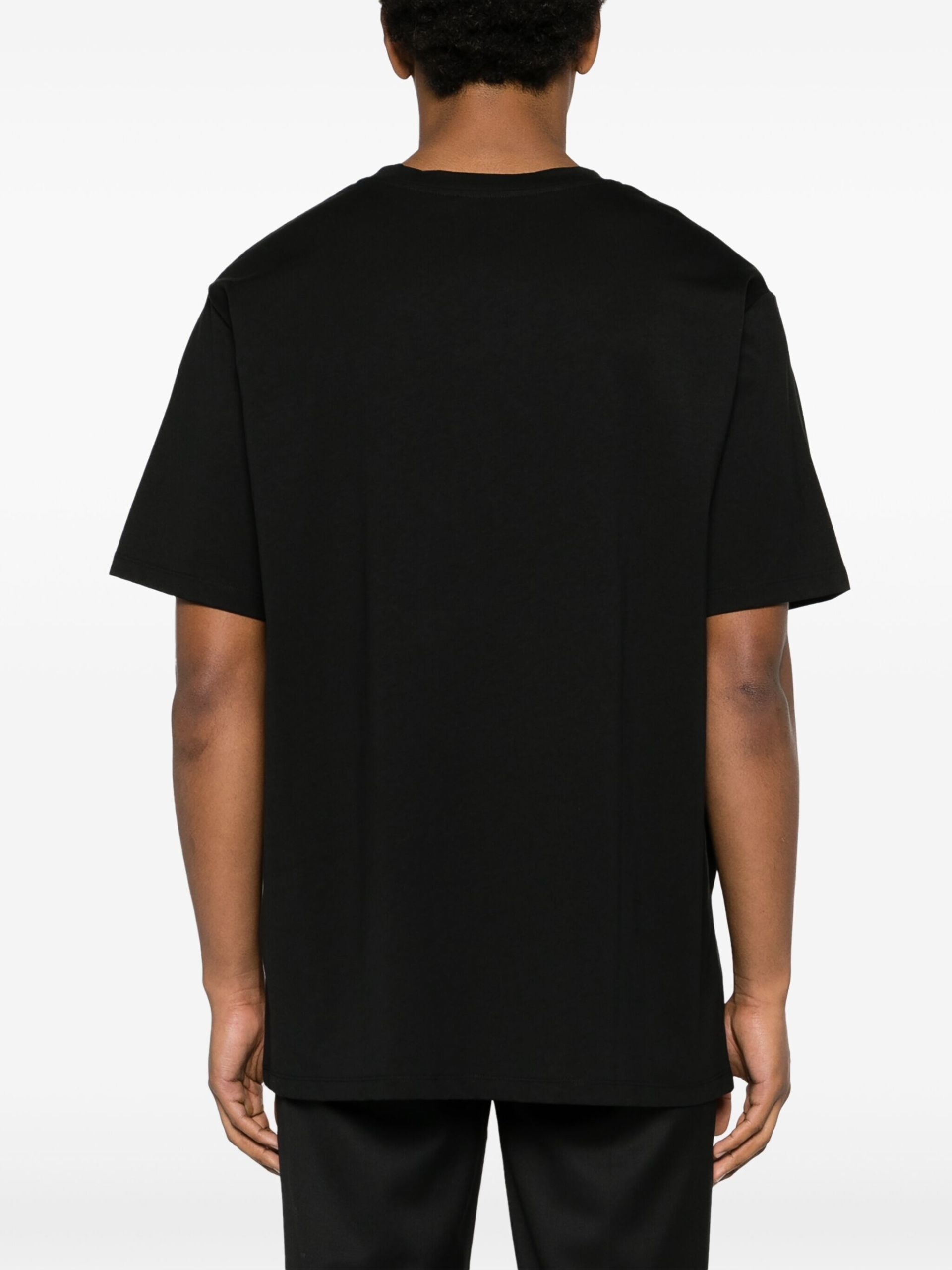 Black Logo-Print Cotton T-Shirt - 4